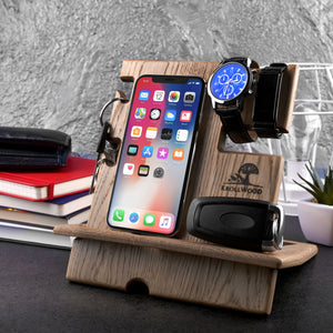 Desk Organiser With Headphone Holder Fathers Day Gift Desk -   Desk  organization, Handmade wooden desk, Home office accessories